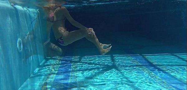  Mary Kalisy Russian Pornstar swims naked in the pool